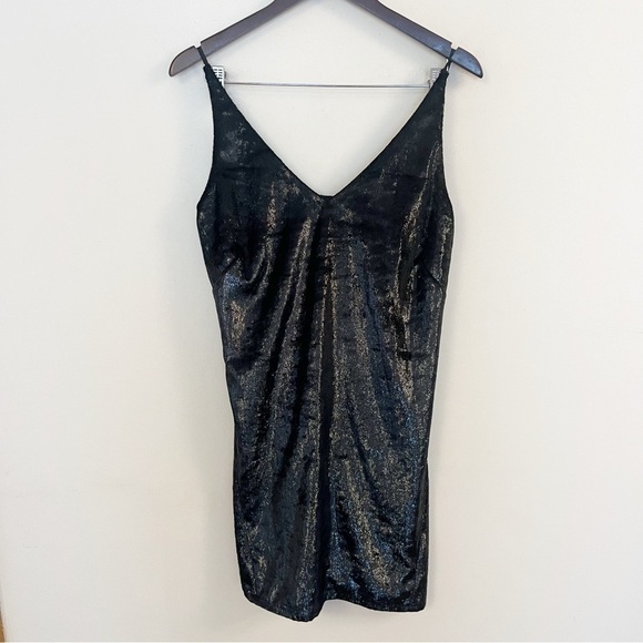 J Brand Brielle Velvet Mini Slip Dress Black Strappy LBD NEW Size Small $298 - Picture 2 of 10